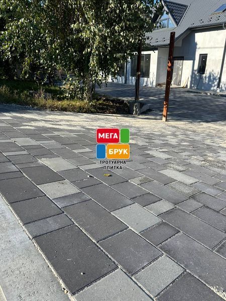 Тротуарна плитка Лайнстоун 40 сіра L40s фото