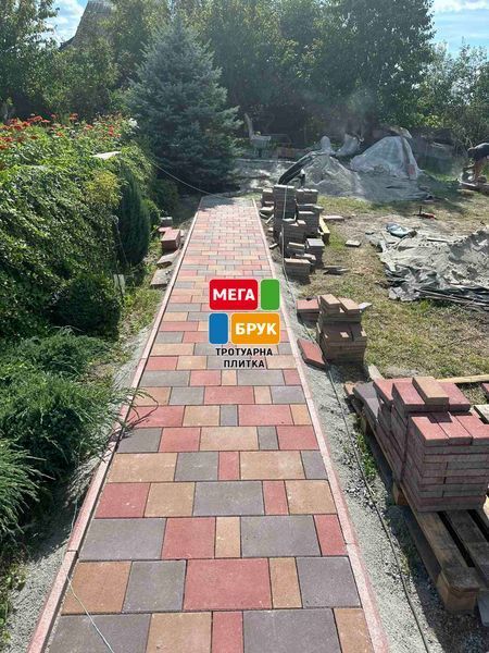 Тротуарна плитка Лайнстоун 40 сіра L40s фото