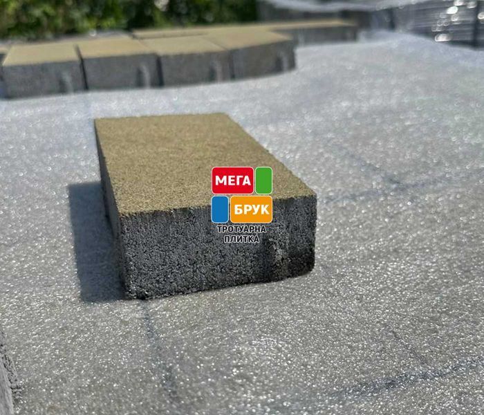 Тротуарная плитка Кирпич 60мм 200х100 Оливка Kirp60ol фото