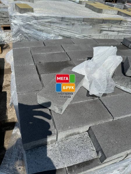 Тротуарна плитка Цеглинка 60мм 200х100 Графіт Kirp60gr фото
