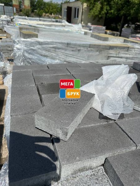 Тротуарна плитка Цеглинка 60мм 200х100 Графіт Kirp60gr фото