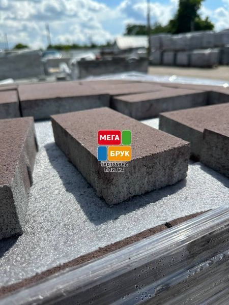 Тротуарна плитка Цеглинка 60мм 200х100 Коричневий Kirp60kor фото