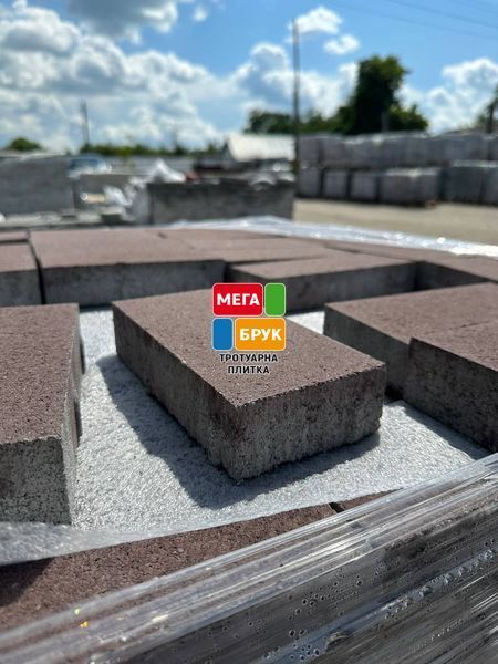Тротуарна плитка Цеглинка 60мм 200х100 Коричневий Kirp60kor фото