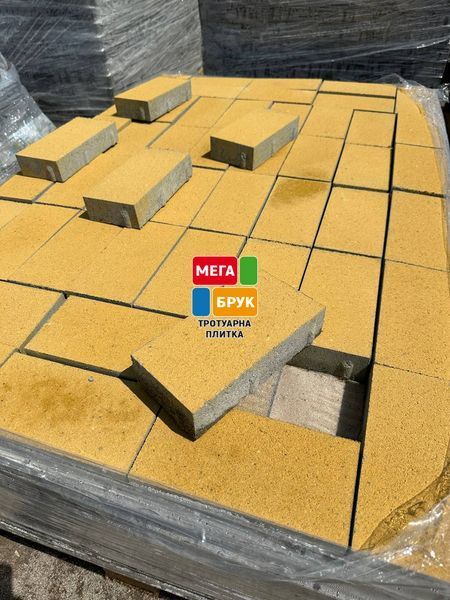 Тротуарна плитка Цеглинка 60мм 200х100 Жовтий Kirp60jov фото