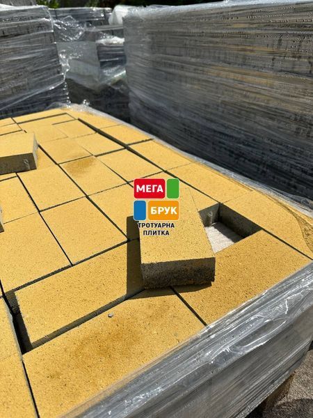 Тротуарна плитка Цеглинка 60мм 200х100 Жовтий Kirp60jov фото